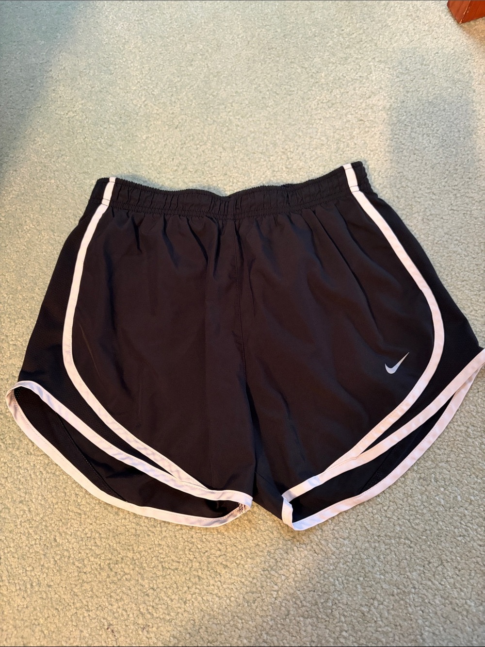 Nike Black Athletic Shorts with Light Pink Trim